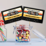 This Vintage Cassette Tape 50th Birthday card can be used as a centerpiece or topper for vintage mixtape party decorations. Suitable for any age and any year. Instant Download and Editable in Corjl. By Tangled Tulip Designs.