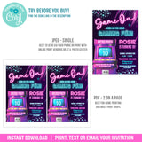 Arcade Party Invitation, Girl Editable Arcade Game Birthday Digital Invite