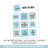 EDITABLE Daily affirmations for kids. Encouragement Mantras Note to Self. Mental health for Boys NOT1