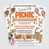 Editable Fall Picnic Flyer Template for School or Community Fundraiser