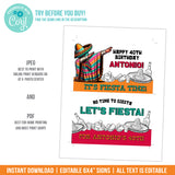 Editable Mexican Fiesta Centerpiece signs. Fiesta Food Label signs. Fiesta Party Decorations for Him. Editable Templates MEX1