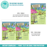 Editable Backyard Campout Birthday Invitation Template, Girl Camping Party Digital Invite