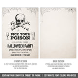 Editable Halloween Party Invitation Template - Pick Your Poison