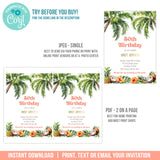 Tropical 50th Birthday Invitation Template Woman Any Age