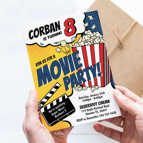 Movie Birthday Party Invitation for Boys