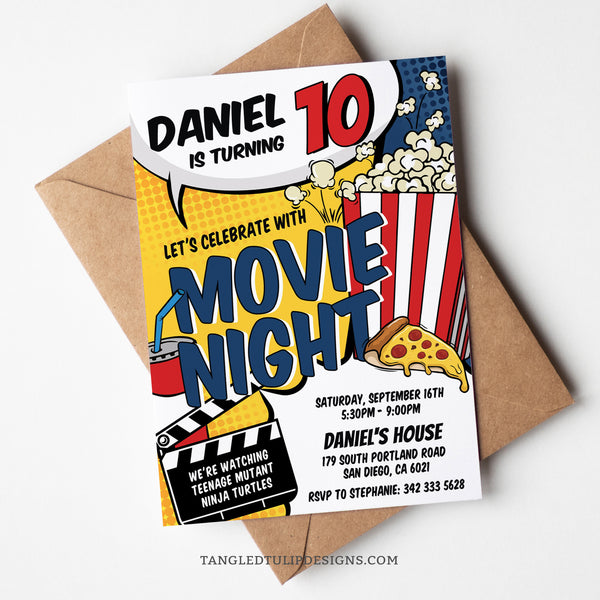 Movie Night Birthday Invitation for Boys