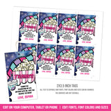 Movie Night Party Tags for girls. EDITABLE Movie Party Thank You Tags. Popcorn & Movie Birthday Tags, Instant Download MO2