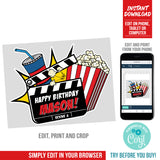 Movie Birthday Cake Topper, Personalized Cake Topper Printable for Movie Party