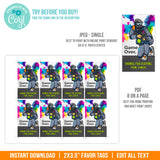 Paintball Party Tags Template. Boy Paintball Birthday Thank You Tag Game Over