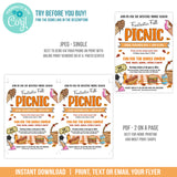 Editable Fall Picnic Flyer Template for School or Community Fundraiser