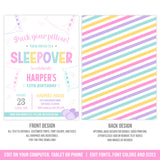 Sleepover Birthday Invite for Teen or Tween Girls. EDITABLE Slumber Party Invitation. Pack Your Pillow SLE1