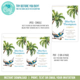 Tropical Retirement Party Invitation Template Palm Trees Hammock