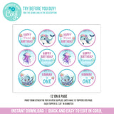 Under the Sea 1st Birthday Cupcake Toppers Template Girl Whale Starfish