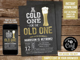 Retirement Party Invitation, Editable Beer theme Retire Celebration Digital Invite for a Man