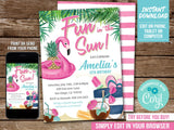 Fun in the Sun Beach or Pool Party Invite. EDITABLE Teen or Tween Girls Birthday Invitation TR2