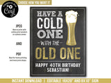 40th Birthday Sign. Personalized Beer Party Decoration Sign