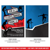 Bike Skate Scooter Birthday Invitation Editable Riding Party Invite Boys