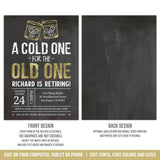 Editable Retirement Party Invitation, Whiskey Theme, Cold One Old One Digital Invite