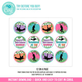 Editable Zipline Birthday Cupcake Toppers. EDITABLE Girl Ziplining Outdoor Adventure Party Topper Template GZ1