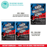 BMX Riding Birthday Invitation. Editable Biking Party Invite for Boys