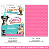 Calling All Pawty Animals! EDITABLE Puppy Dog Birthday Party Invitation with Cute Puppies Corjl PAW1