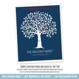 Modern Family Tree. EDITABLE 3 Generation DIY Family Tree. Gift for Parents or Grandparents