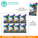 Paintball Party Favor Tags. EDITABLE Paintball Birthday Thank You Tags. Game Over PAI1