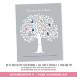 EDITABLE Family Tree for Grandparents. Grandchildren Family Tree Printable Download