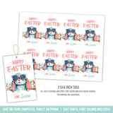 Happy Easter Tags. Bunny with Sunglasses EDITABLE Easter Tag Printable EAS1