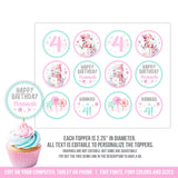 Winter Snowman Birthday Cupcake Toppers Girl Winter Wonderland party decorations