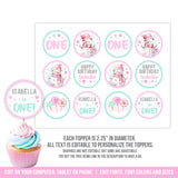 Winter ONEderland 1st Birthday Cupcake Toppers Editable Snowman Party Decorations